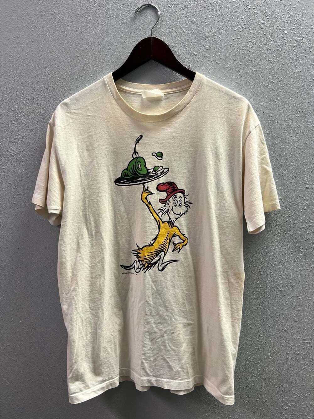 Vintage 1994 Dr Seuss Sam I Am T-Shirt Single Stitch Distressed Promo med 0085